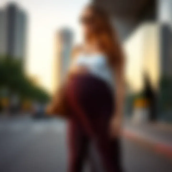 Accessorizing the Maternity Look Stylish maternity high waisted skirt paired with trendy accessories