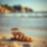 Stylish Merrill summer sandals on a beach