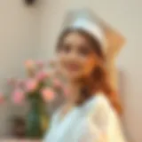 Pastel Elegance: A Modest Graduation Dress Elegant modest graduation dress in soft pastel colors