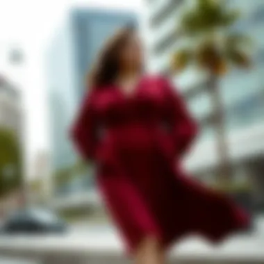 Chic plus size dress with a modern silhouette in a bold color