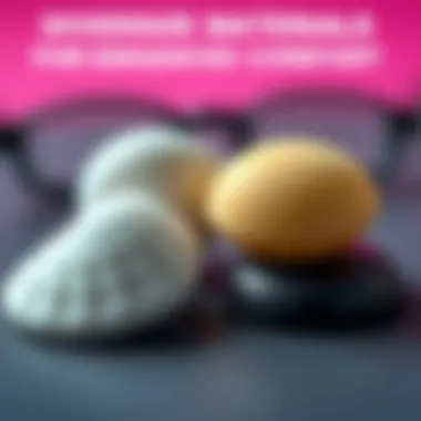 Visual representation of different materials used in non-slip nose pads