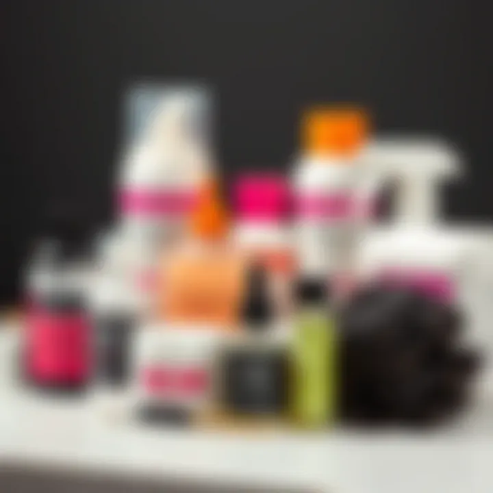 A visually appealing arrangement of care products specifically designed for passion twist lace wigs.