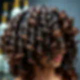 A close-up view of beautifully styled passion twist lace wig showcasing intricate curls.