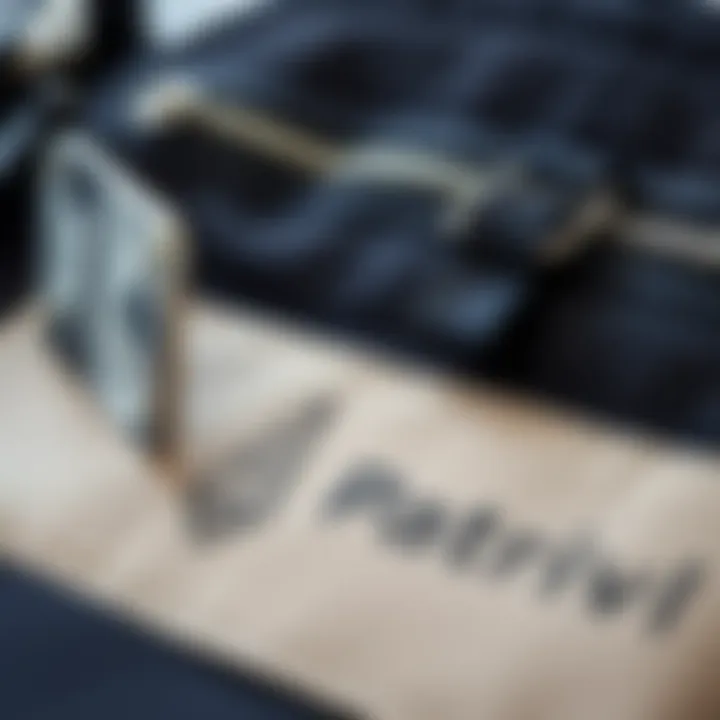 Close-up of sustainable materials used in pocket bags.