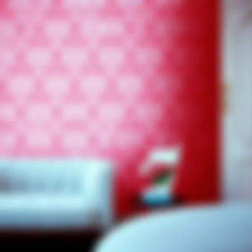 Elegant pink sticky wallpaper pattern showcasing intricate designs