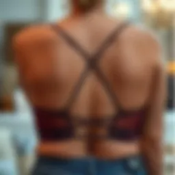 Elegant design of a plus size cross back bra showcasing its unique structure.