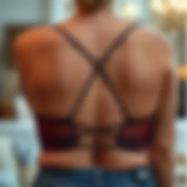 Elegant design of a plus size cross back bra showcasing its unique structure.