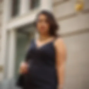 Stylish plus size daytime dress paired with statement accessories