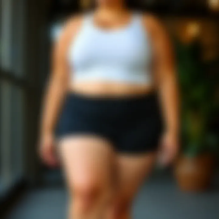 Comfortable fit of plus size yoga shorts