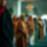 A vibrant display of diverse prayer garments reflecting various cultures.