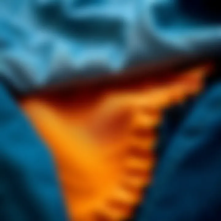 Sustainable fabric swatches used in crafting raw hem flare jeans