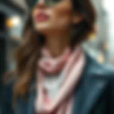 Rhinestone Scarf as the Focal Point of Style Stylish ensemble featuring a rhinestone scarf as the focal point