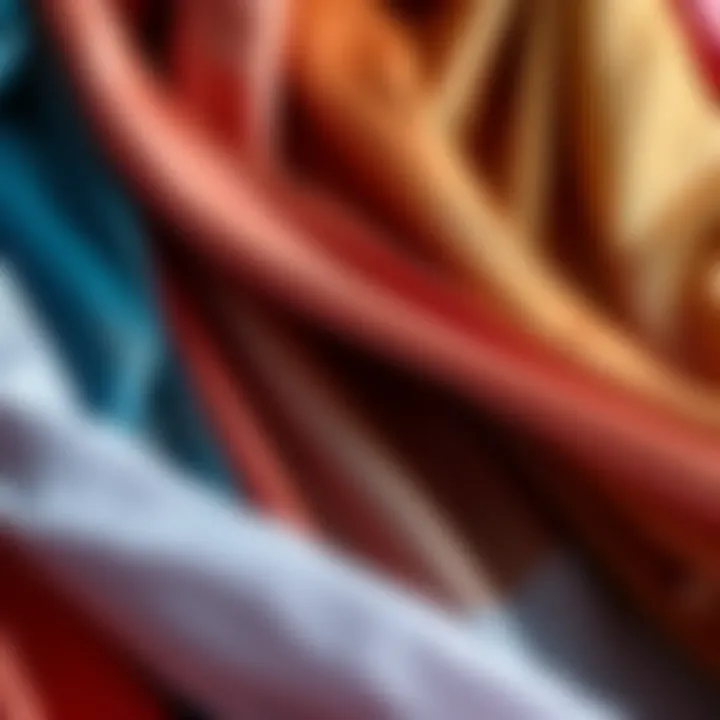 A close-up of various sash fabrics and colors displayed creatively