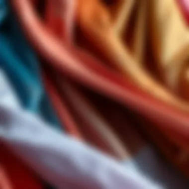 Textural Diversity: Sash Fabrics and Colors A close-up of various sash fabrics and colors displayed creatively