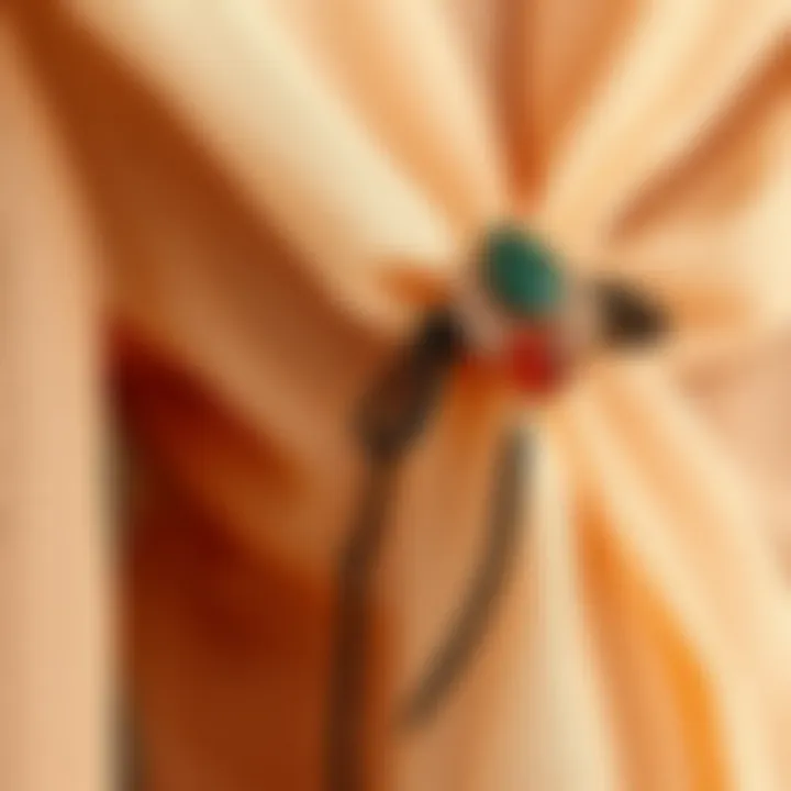 Close-up of fabric detail showcasing the sheer texture