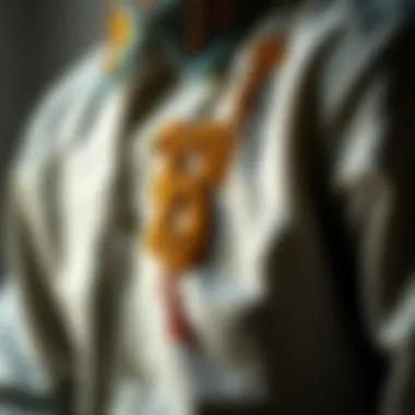 Close-up of the intricate design and fabric texture of a 'B is for Brother' shirt, highlighting craftsmanship.