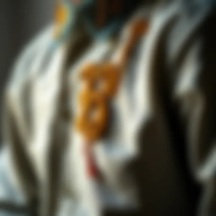 Close-up of the intricate design and fabric texture of a 'B is for Brother' shirt, highlighting craftsmanship.