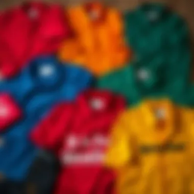 A thoughtful arrangement of 'B is for Brother' shirts in various colors and styles, emphasizing personal style choices.