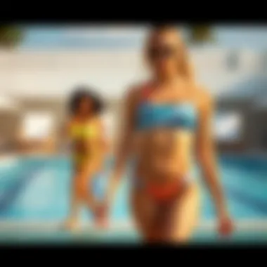 A range of styles in sports two piece swimwear reflecting current trends.