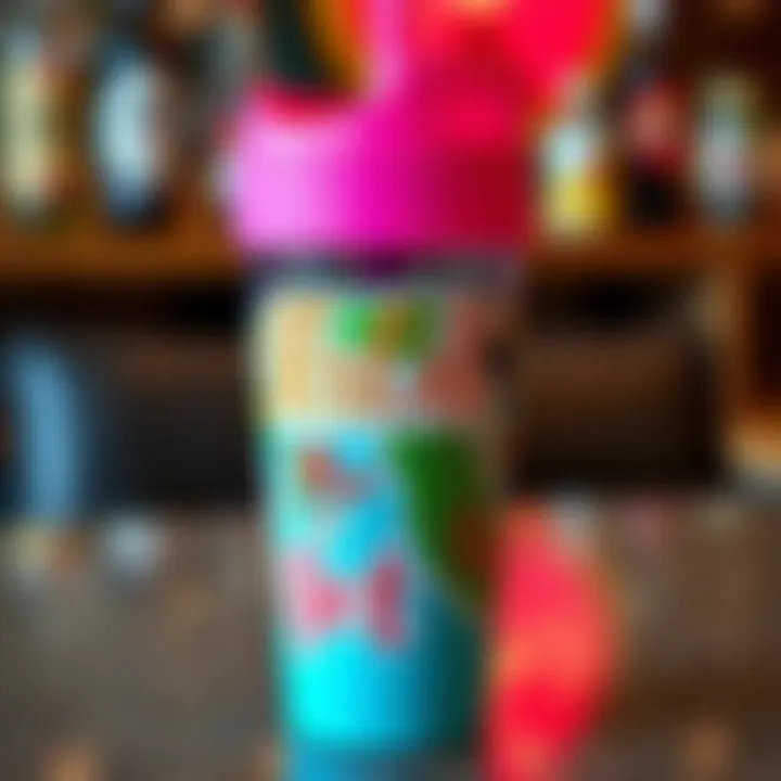 Personalized tumbler showcasing unique sticker application