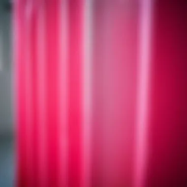 Close-up of cherry shower curtain fabric texture