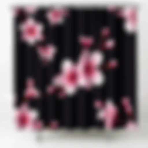 Elegant Cherry Blossom Pattern Shower Curtain Elegant cherry blossom pattern on a shower curtain