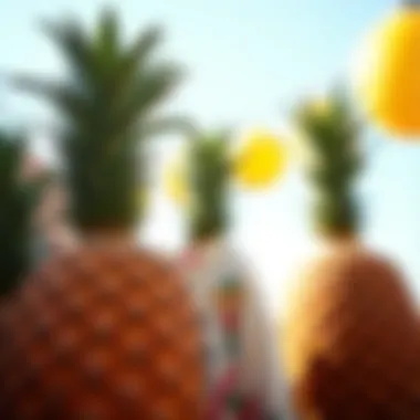 Creative Display of Puppy Love Pineapple Shirts A collection of puppy love pineapple shirts displayed creatively.