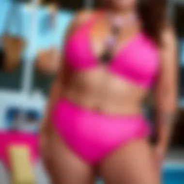 Stylish Hot Pink Swimsuit with Accessories Stylish hot pink swimsuit displayed with accessories