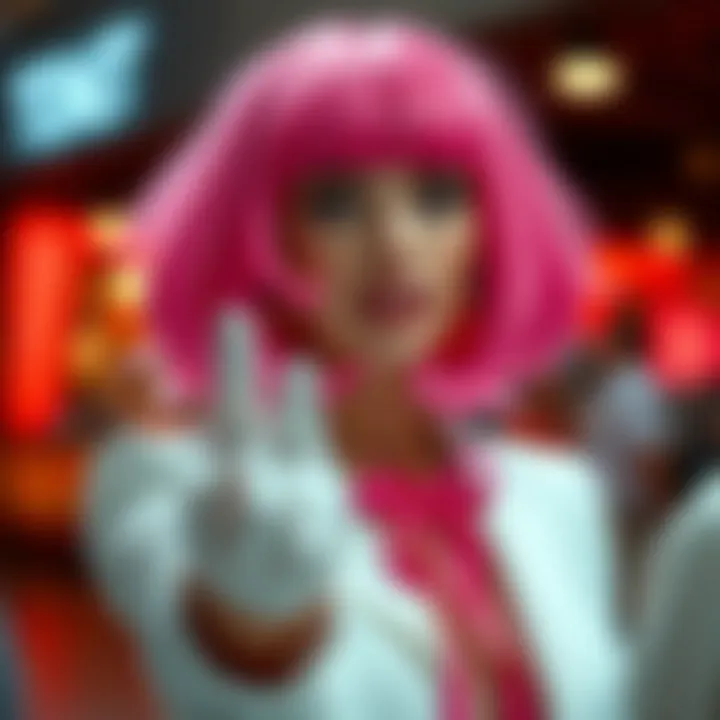 Costume Inspiration with Hot Pink Creative costume idea incorporating a hot pink wig