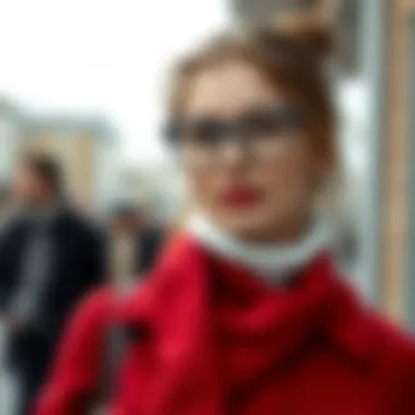 Trendy outfit paired with polka dot cat eye glasses