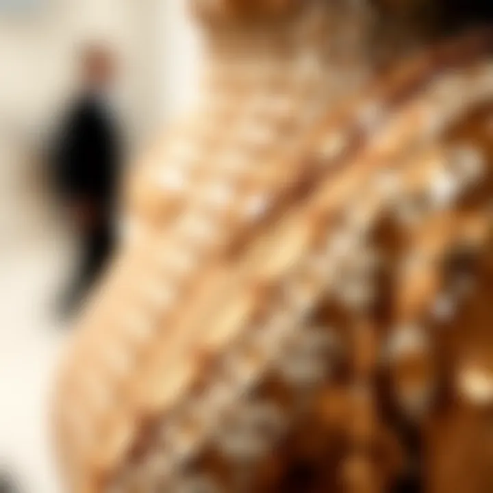 Close-up of sequin detailing on a stylish dress