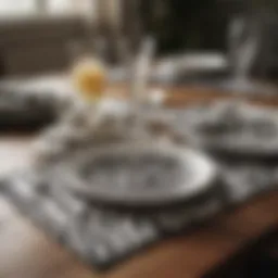 Elegant zebra print placemat on a dining table
