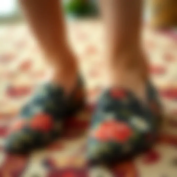 Elegant floral loafers showcasing intricate patterns