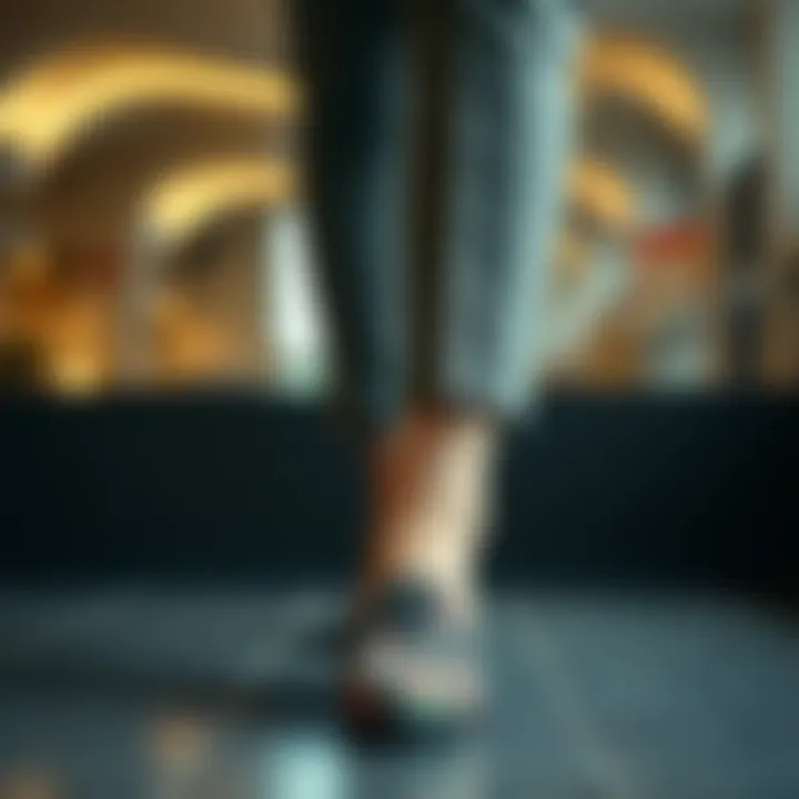 Floral loafers paired with formal attire