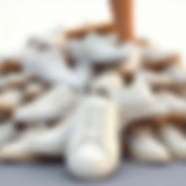 Collage of various styles of white skate shoes for diverse occasions