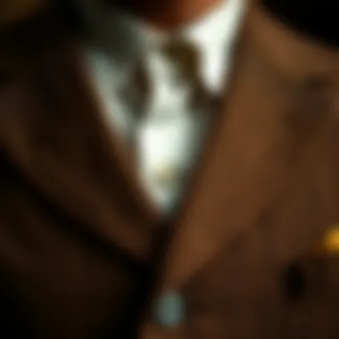 Close-up of intricate details in a vintage suit jacket