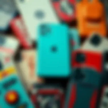 Diverse Collection of Retro Phone Cases for iPhone 11 A collection of various retro phone cases with different designs