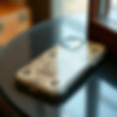 Intricate Patterns of a Vintage-inspired iPhone 11 Case Vintage-inspired iPhone 11 case showcasing intricate patterns