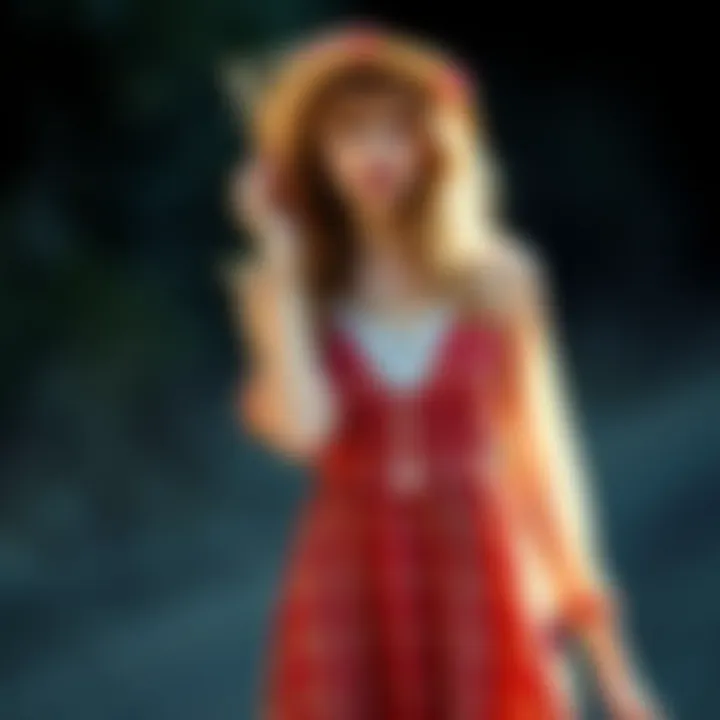 Fashionable individual expressing creativity with a bohemian A-line dress