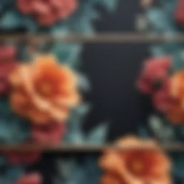 An artistic representation of floral patterns integrated into automotive accessories