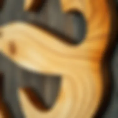 Natural Grains in Wooden Fish Art A close-up of the natural grains on a piece of wooden fish wall art