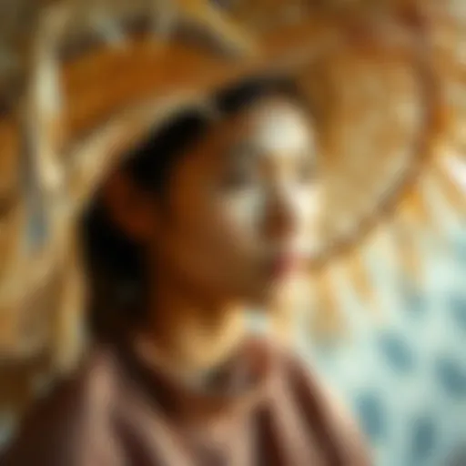 Traditional grass hat showcasing intricate weaving patterns