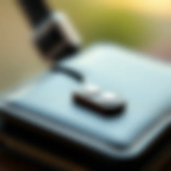 Close-up of magnetic closure mechanism on a hobo wallet