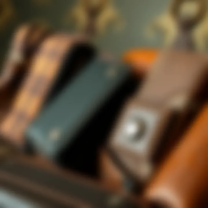 Variety of materials used in making hobo wallets showcased together