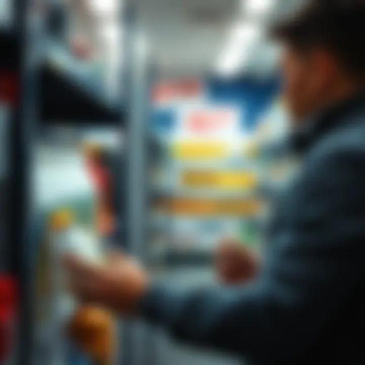 A person choosing laundry products with a focus on scent options