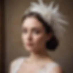 Elegant bridal fascinator adorned with feathers