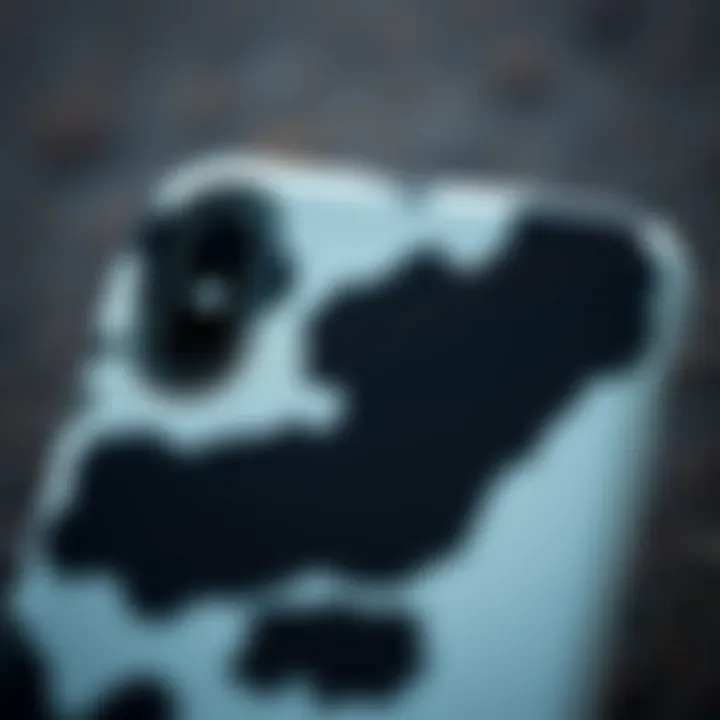 Detailed Texture of Cow Print Case Close-up of cow print texture on an iPhone X case