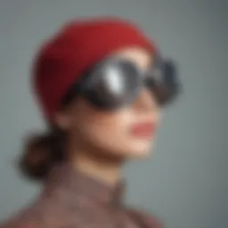 A stylish hat adorned with vintage goggles
