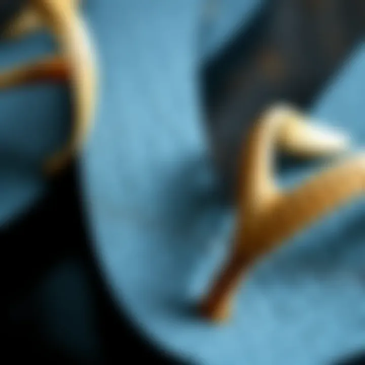 Material Textures of Large Size Flip Flops Close-up of material textures used in large flip flops