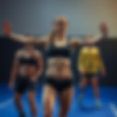 Athletes demonstrating the functionality of sport underwear during performance